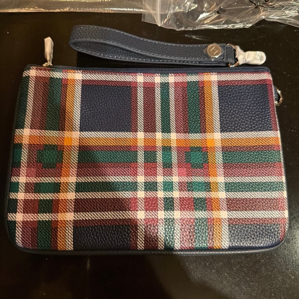Plaid Wristlet Clutch